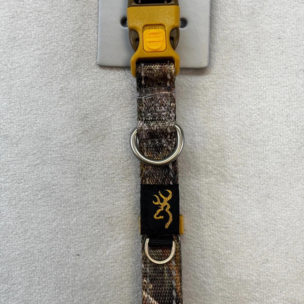 Browning Dog Collar Small Camo Mossy Oak Shadow Grass Blades Reflective Locking